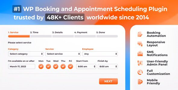 Bookly Pro 9.1 – 预约和日程安排软件系统