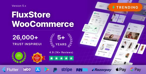 Fluxstore WooCommerce 5.3.0 – Flutter 电子商务完整应用程序