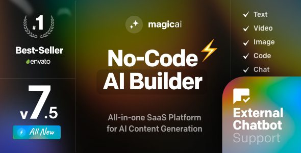 MagicAI 9.40.1 + 扩展 – OpenAI 内容、文本、图像、视频、聊天、语音和代码生成器作为 SaaS