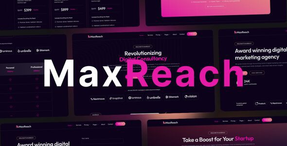 SEO 和数字代理 WordPress 主题 – MaxReach 2.0