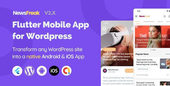 Newsfreak 2.2.3 – 适用于 WordPress 的 Flutter 移动应用