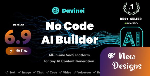 Davinci AI 8.3 – OpenAI 内容、文本、图像、语音、聊天、代码、转录和视频生成器作为 SaaS-1 Davinci AI 8.3 – OpenAI 内容、文本、图像、语音、聊天、代码、转录和视频生成器作为 SaaS-1