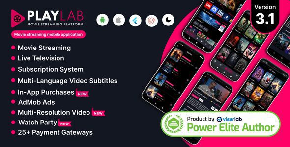 PlayLab 3.1 – 跨平台点播电影流媒体移动应用