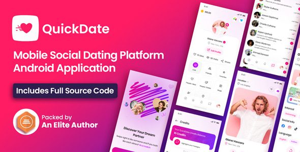 QuickDate Android 3.6 – 移动社交约会平台应用