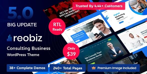 Reobiz 5.3.1 – 咨询业务 WordPress 主题