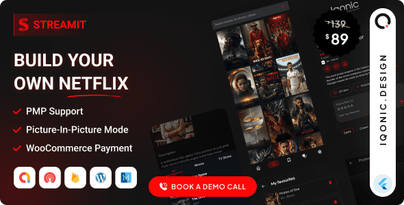 Streamit 1.4.0 – 电影、电视节目、视频流 Flutter 应用,带有 WordPress 后端