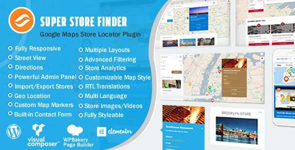 WordPress 超级商店查找器(谷歌地图商店定位器)7.7