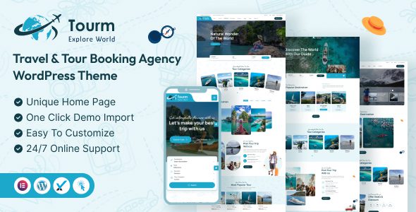 旅行和旅游预订代理 WordPress 主题 – Tourm 2.3.0
