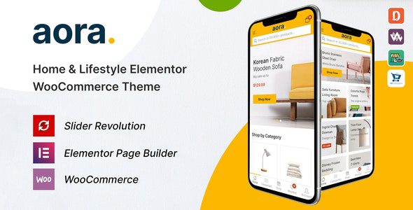 Aora 1.3.15 – 家居与生活方式 Elementor WooCommerce 主题